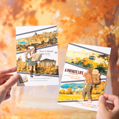 10 Pcs/Pack City Travel Themed Long PET Stickers