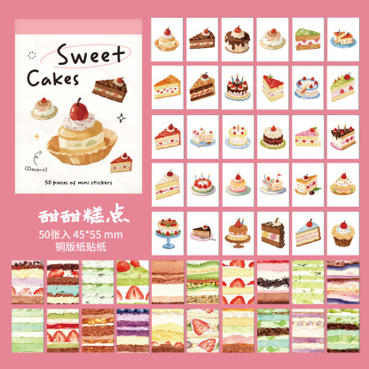 50pcs Food & Animal Stickers