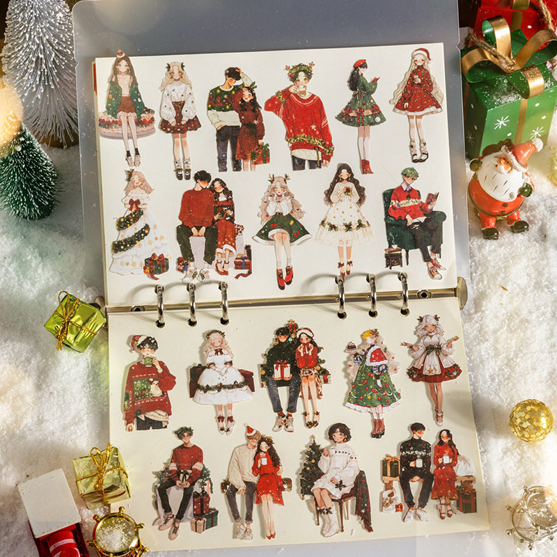 30Pcs/Pack Christmas Character Theme Stickers