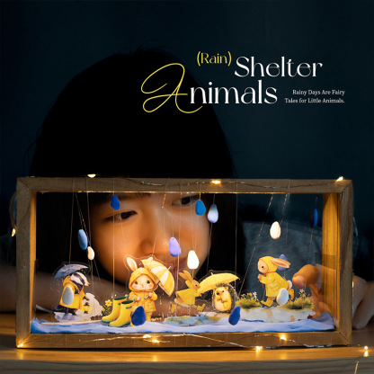 15Pcs/Pack Rainy Season Small Animal Theme PET Stickers