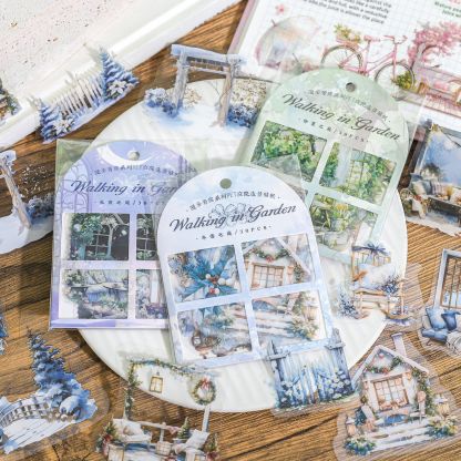 30Pcs/Pack Garden Landscape Theme PET Stickers