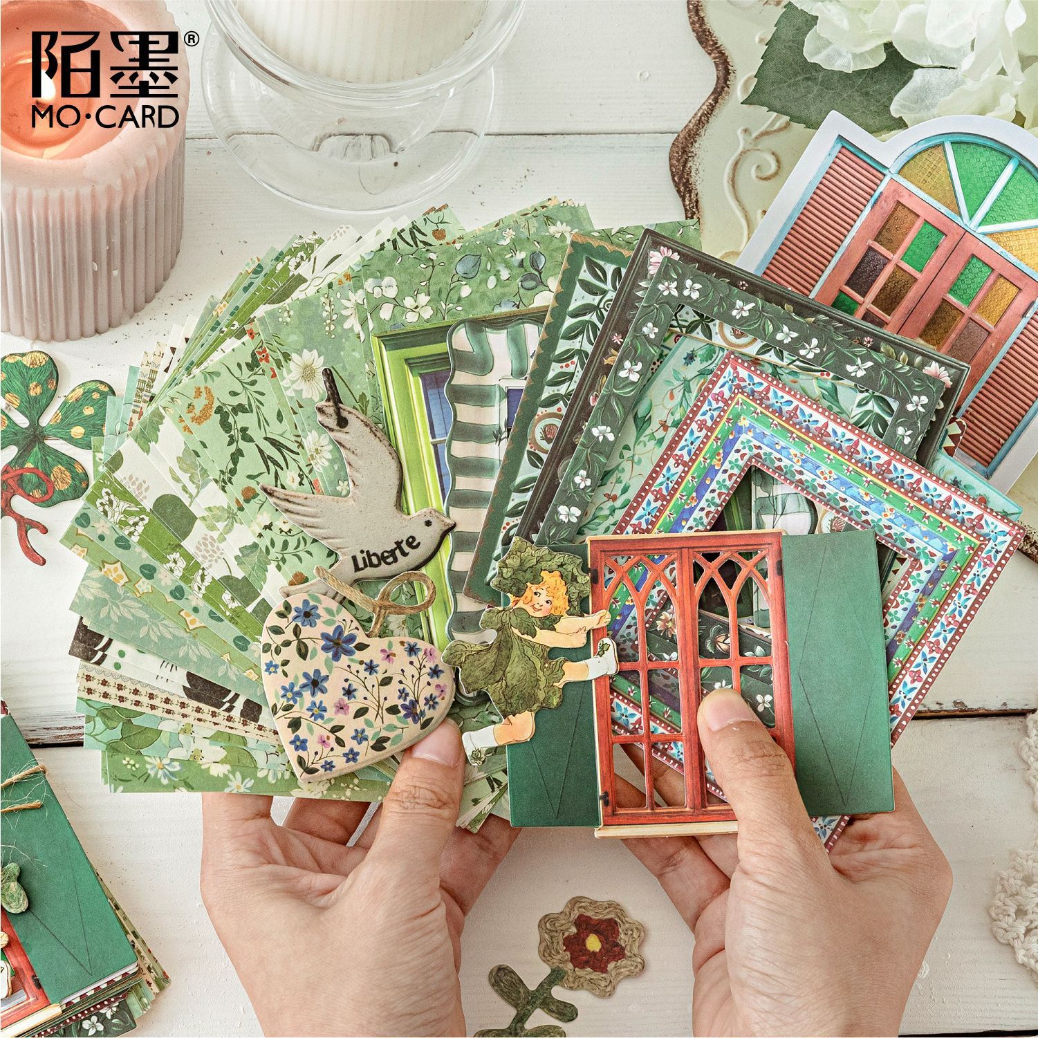 45Pcs/Pack Vintage Embossed Floral Texture Theme Paper