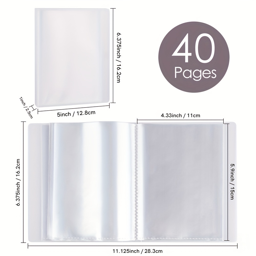 A6 Size Clear Sticker Photo Storage Album With 40 Pages Folder Bags