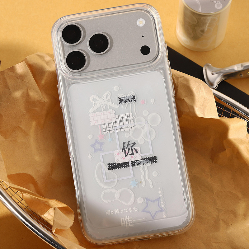 Floral Butterfly Bow Bubble Element PET Tape 1.97 × 78.74 inch