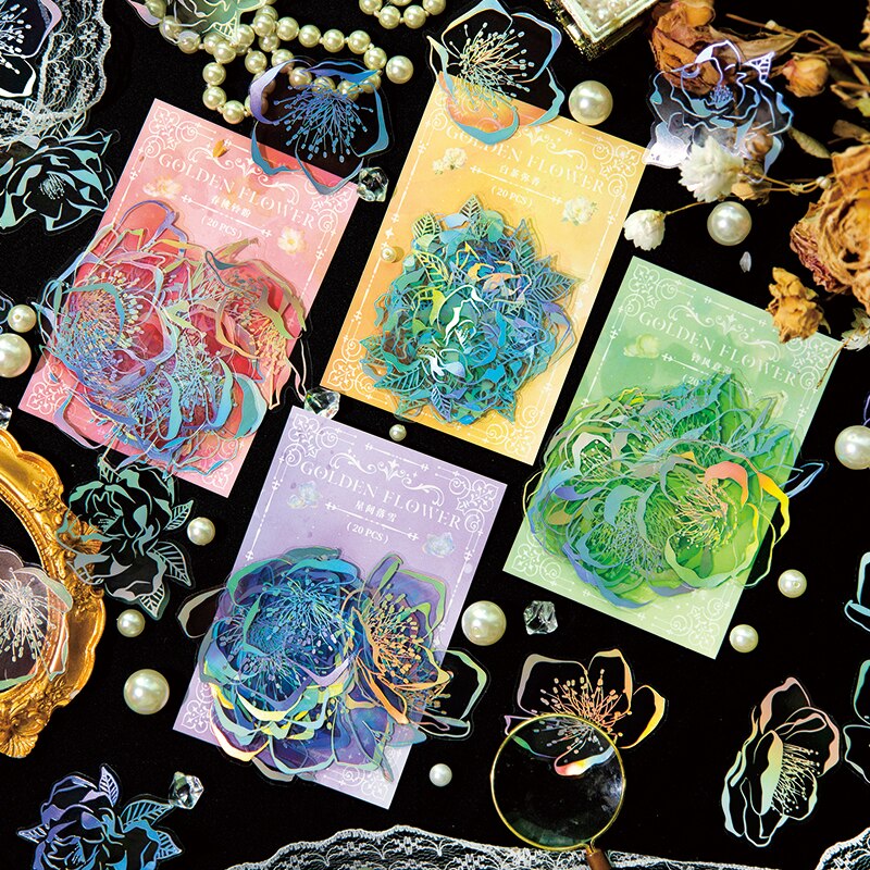 20pcs/lot Flower Sea Plants Stickers-JournalTale