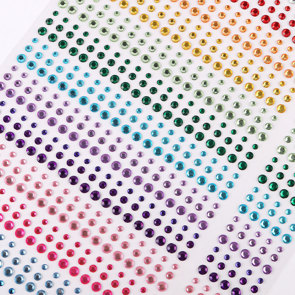 5 Pcs/Set Colored Diamond Decorative Stickers