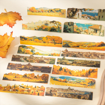 10 Pcs/Pack City Travel Themed Long PET Stickers