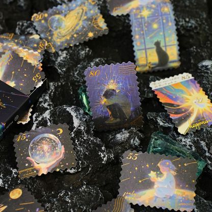 20Pcs/Pack Starry Sky Stars Moon Stamps Stickers