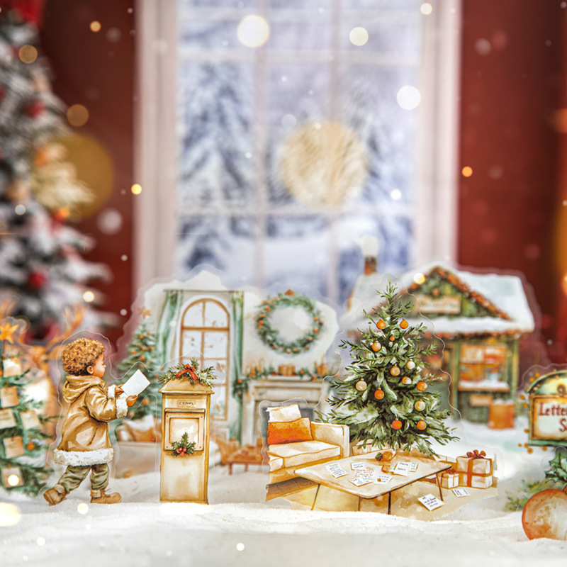 20Pcs/Pack Christmas Themed PET Stickers