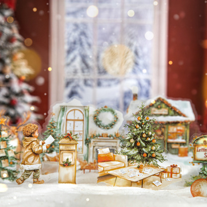 20Pcs/Pack Christmas Themed PET Stickers