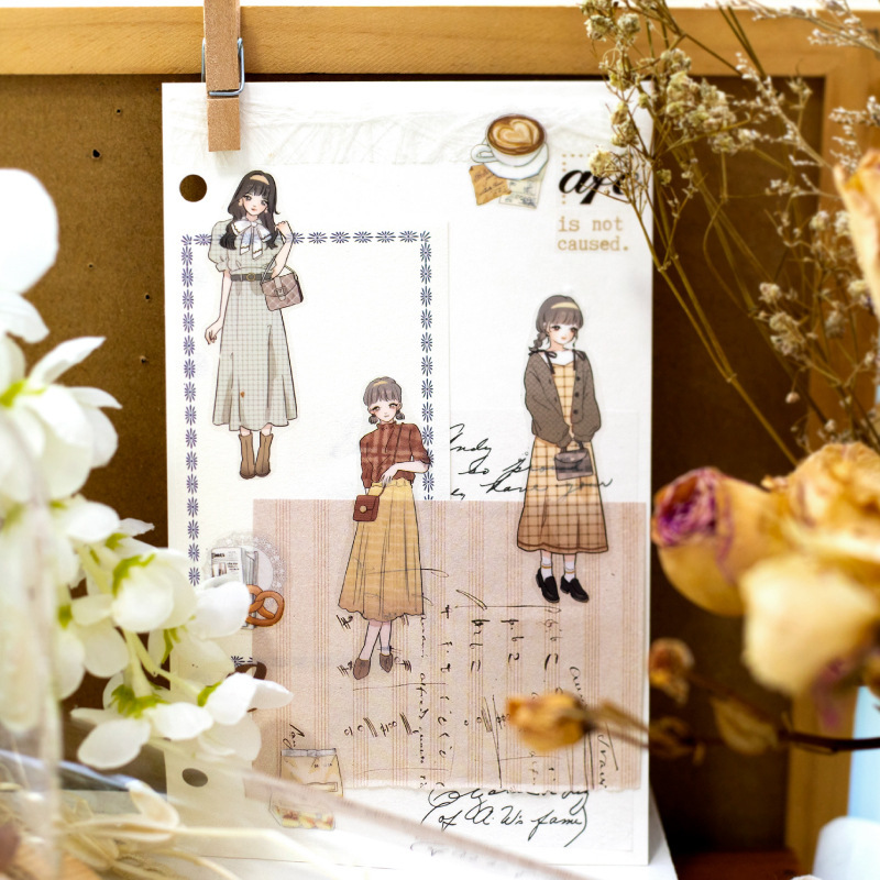 40mm*2m Character matte PET tape suitable for scrapbook decoration crafts junk journal