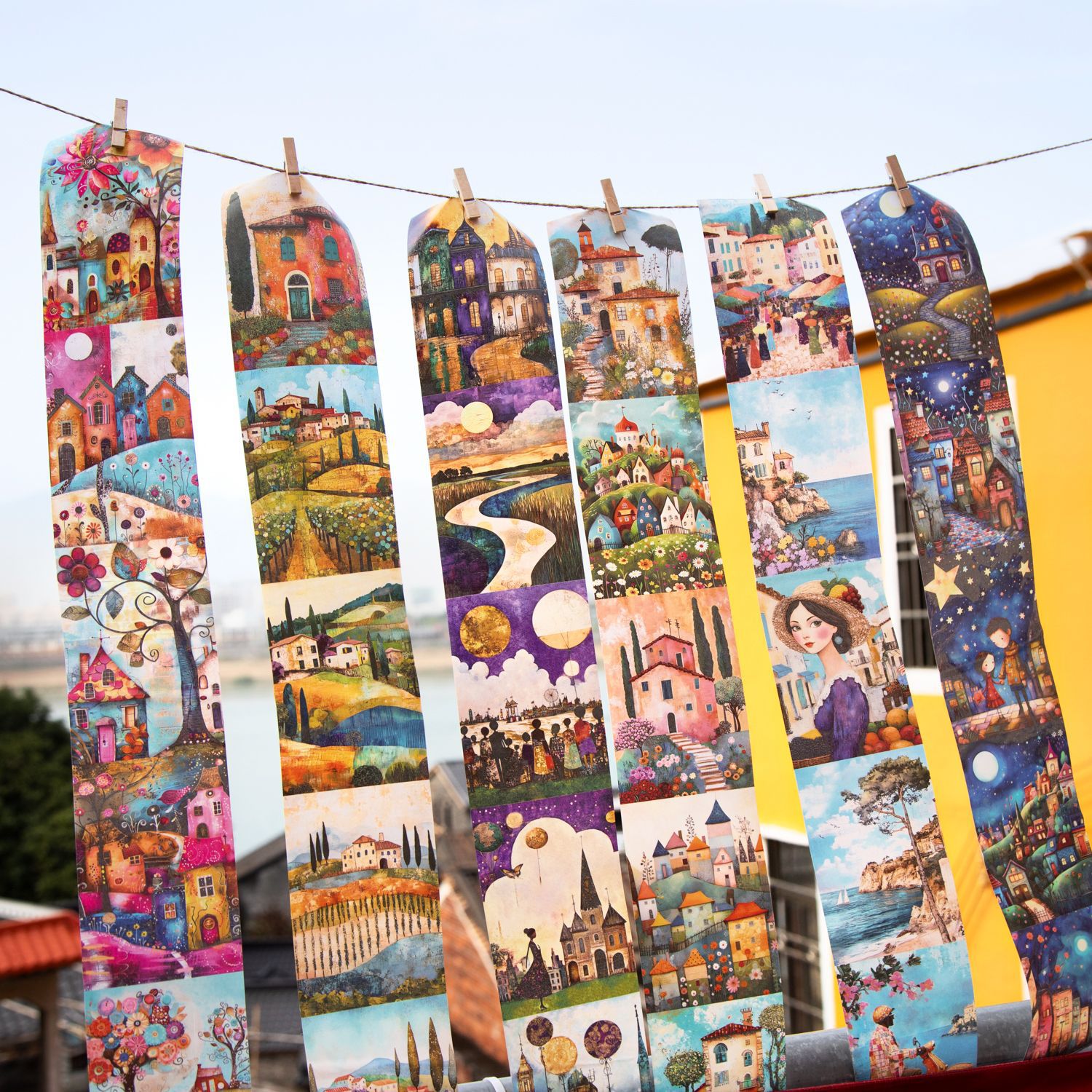 Small town life scenery Washi tape 3.15*78.74 inch