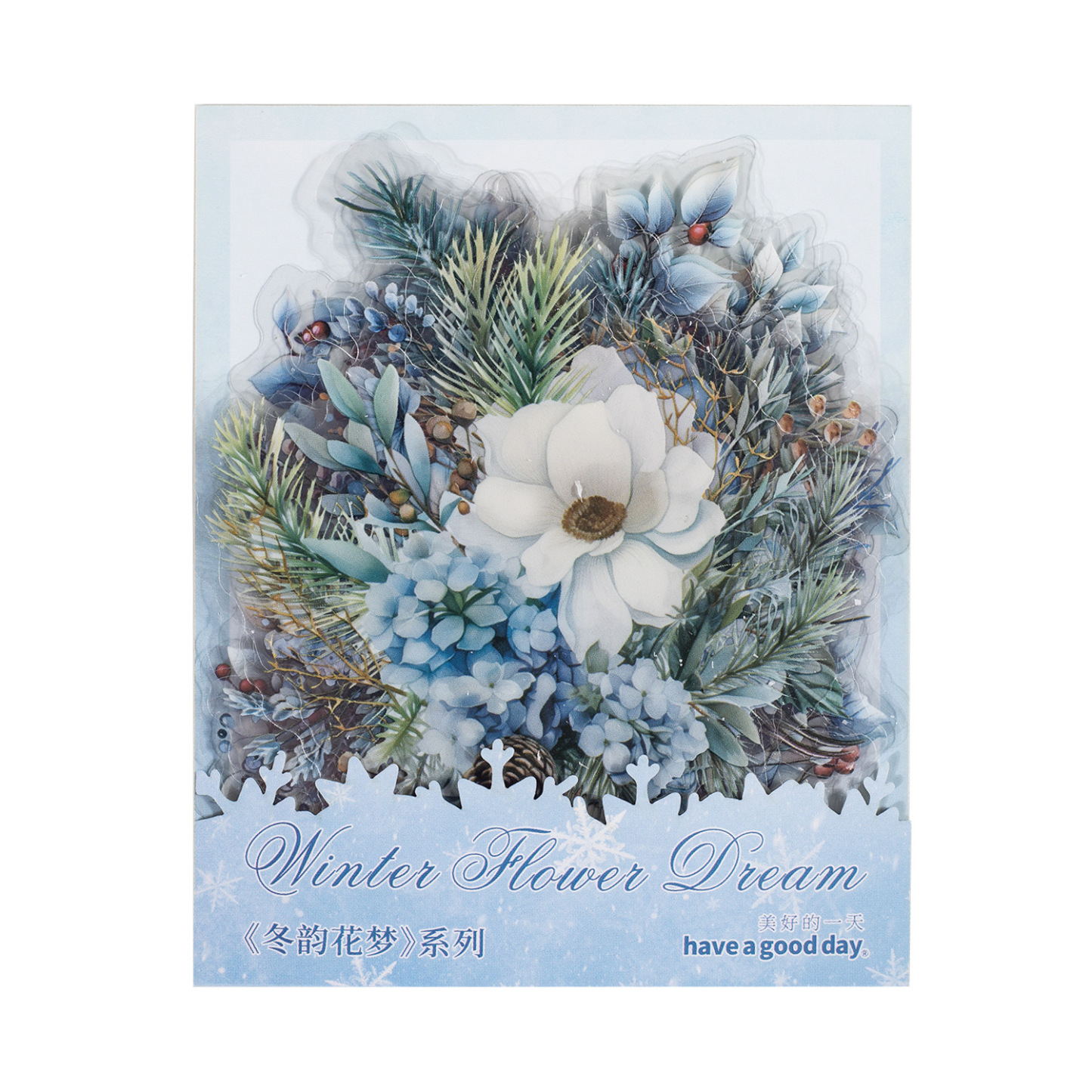 20Pcs/Pack Winter Holly Christmas Tree Flowers Branch Theme Scrapbook PET Stickers