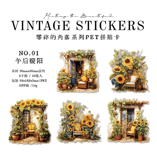 10pcs/lot Creative Vintage Corner Collage Card for Journal Scrapbooking