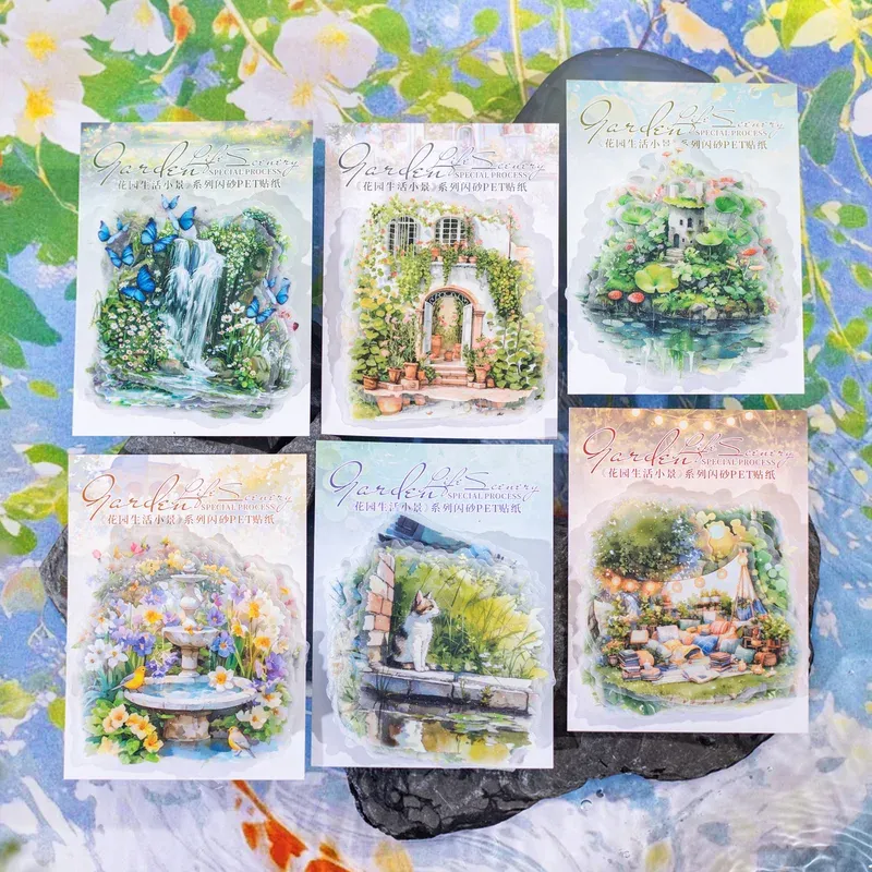 10pcs Garden scenery PET Stickers