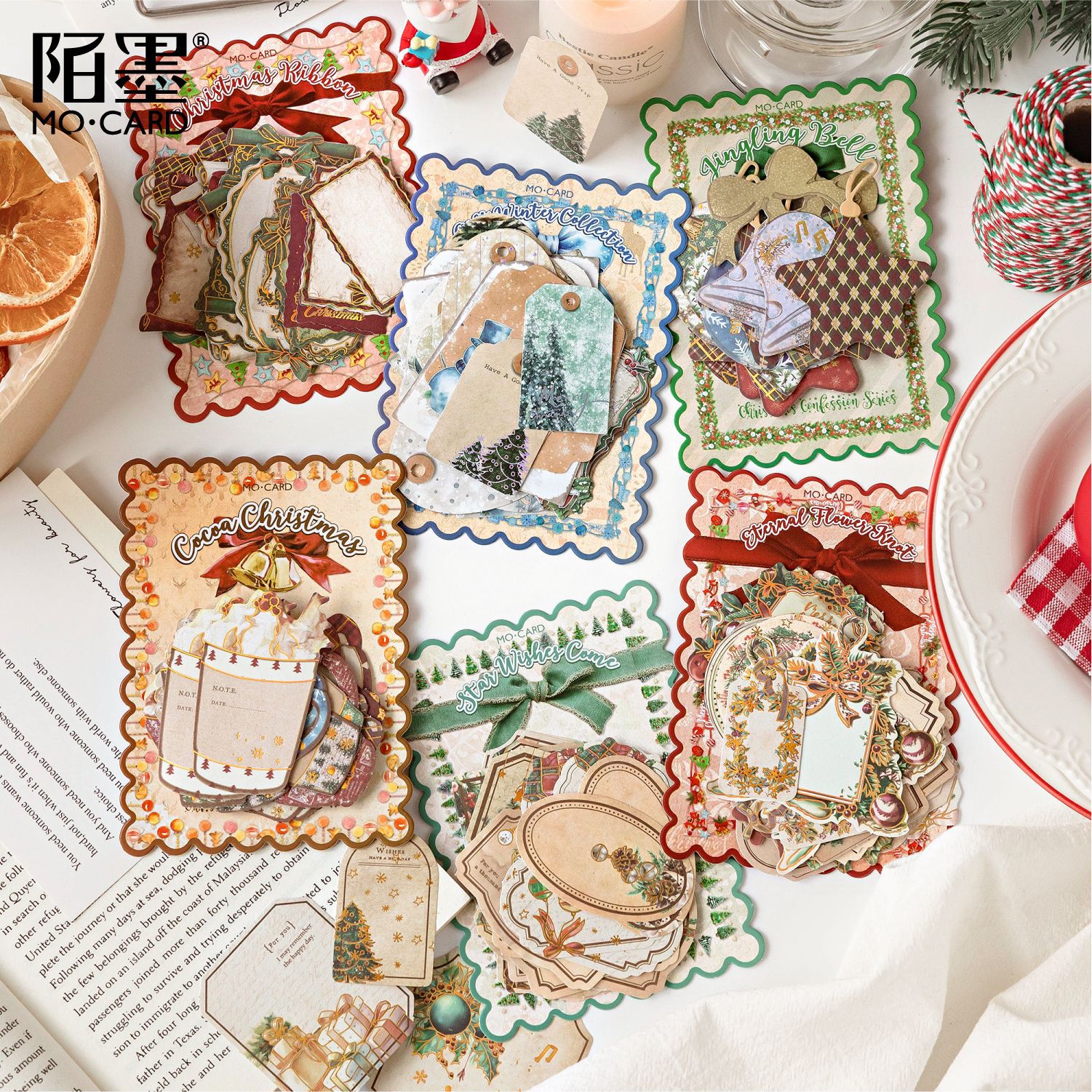 30 Pcs/Pack Christmas Themed Kraft Paper Stickers