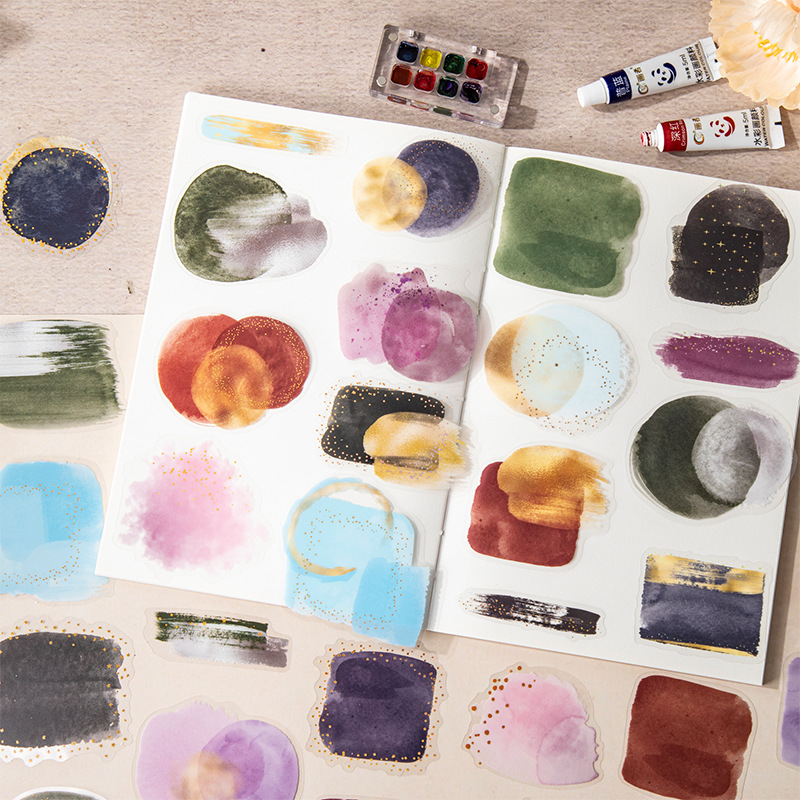 20 Pcs/Pack Watercolor Bloom Themed PET Stickers