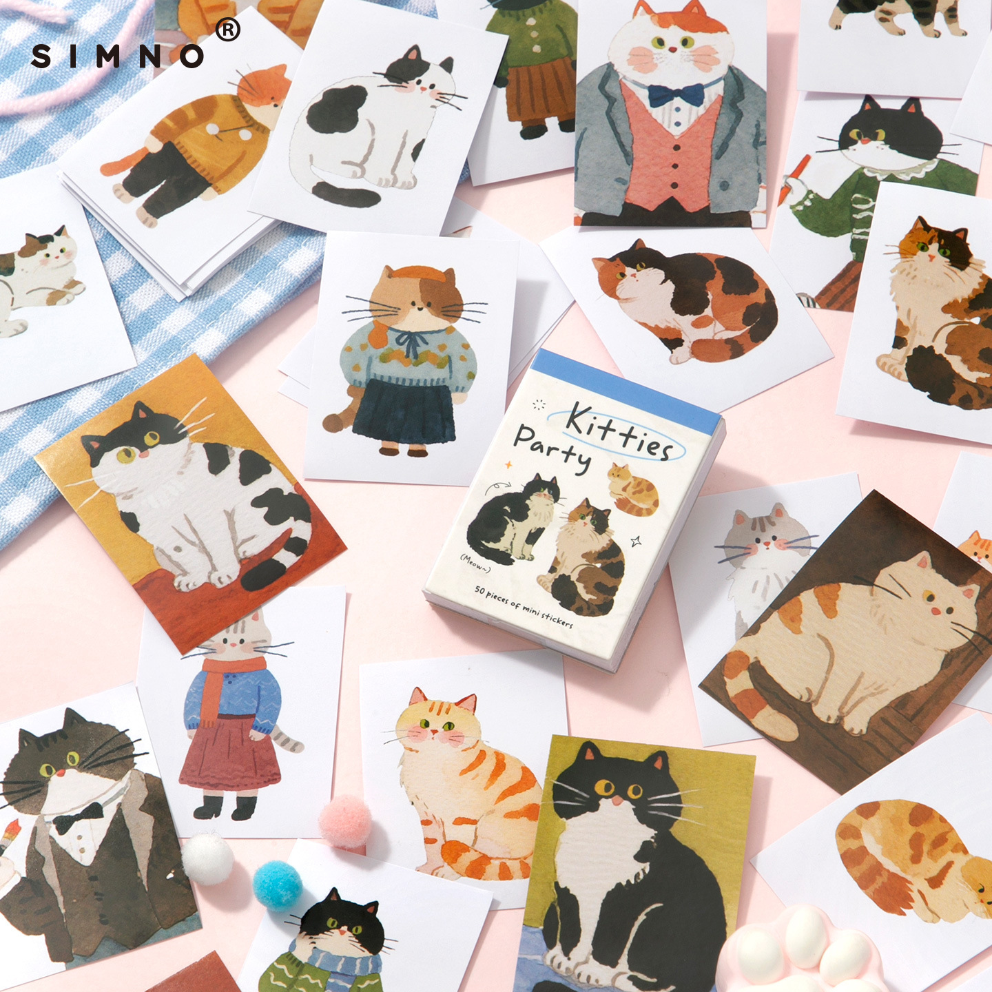 50pcs Food & Animal Stickers