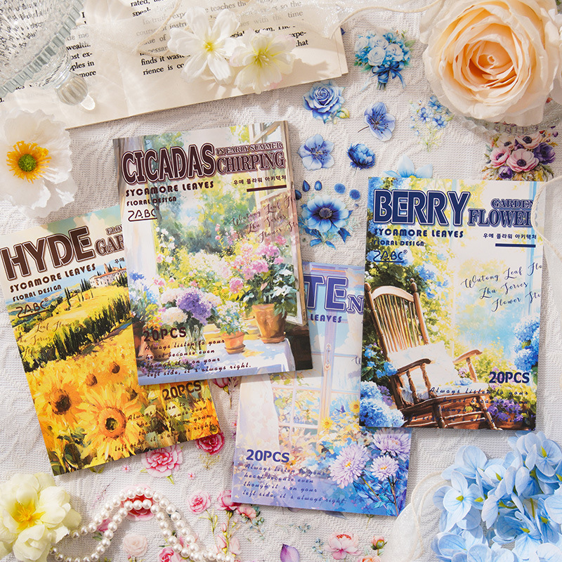 20Sheet/Pack Flower Theme PET Sticker Book