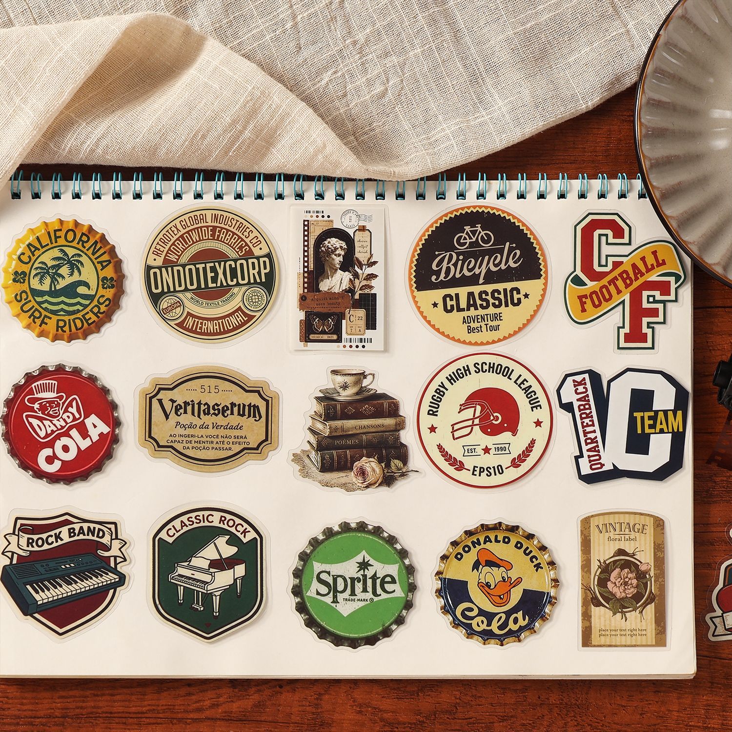 20Pcs Vintage Label PET Stickers