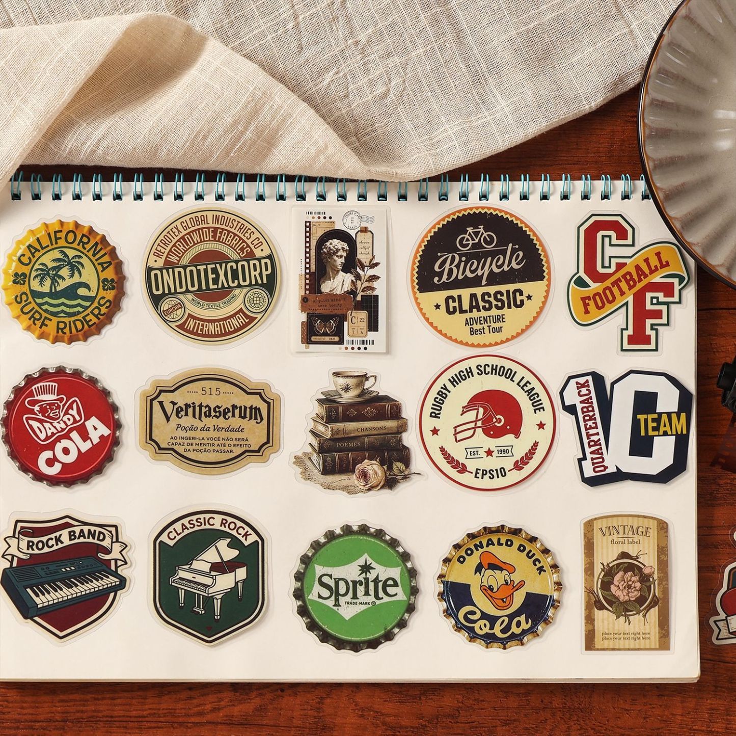 20Pcs Vintage Label PET Stickers