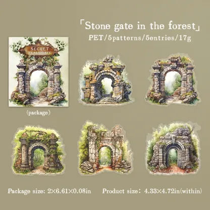 5 pcs/lot Forest wooden by PET Sticker