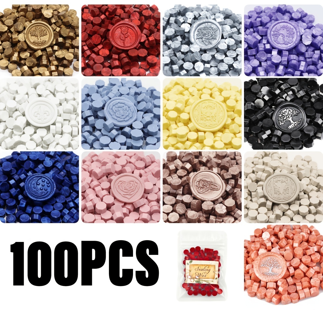 100pcs Sealing Wax Beads Nuggets For Wax Seal Stampz