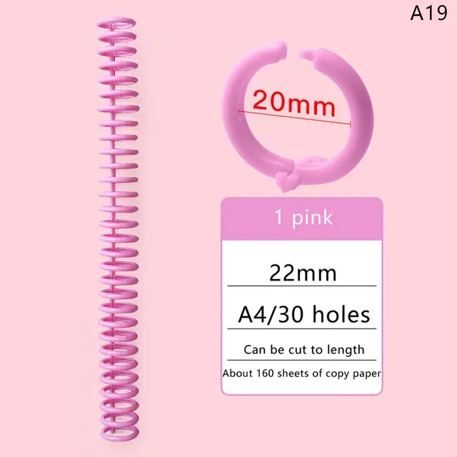 30 hole loose leaf plastic binding ring spiral ring binding for A4 paper notebooks