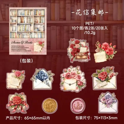 20pcs/1lot Bookcase themed PET stickers