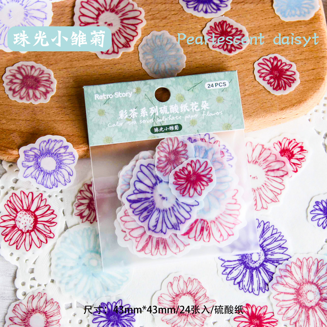 24pcs Floral Theme Material Paper