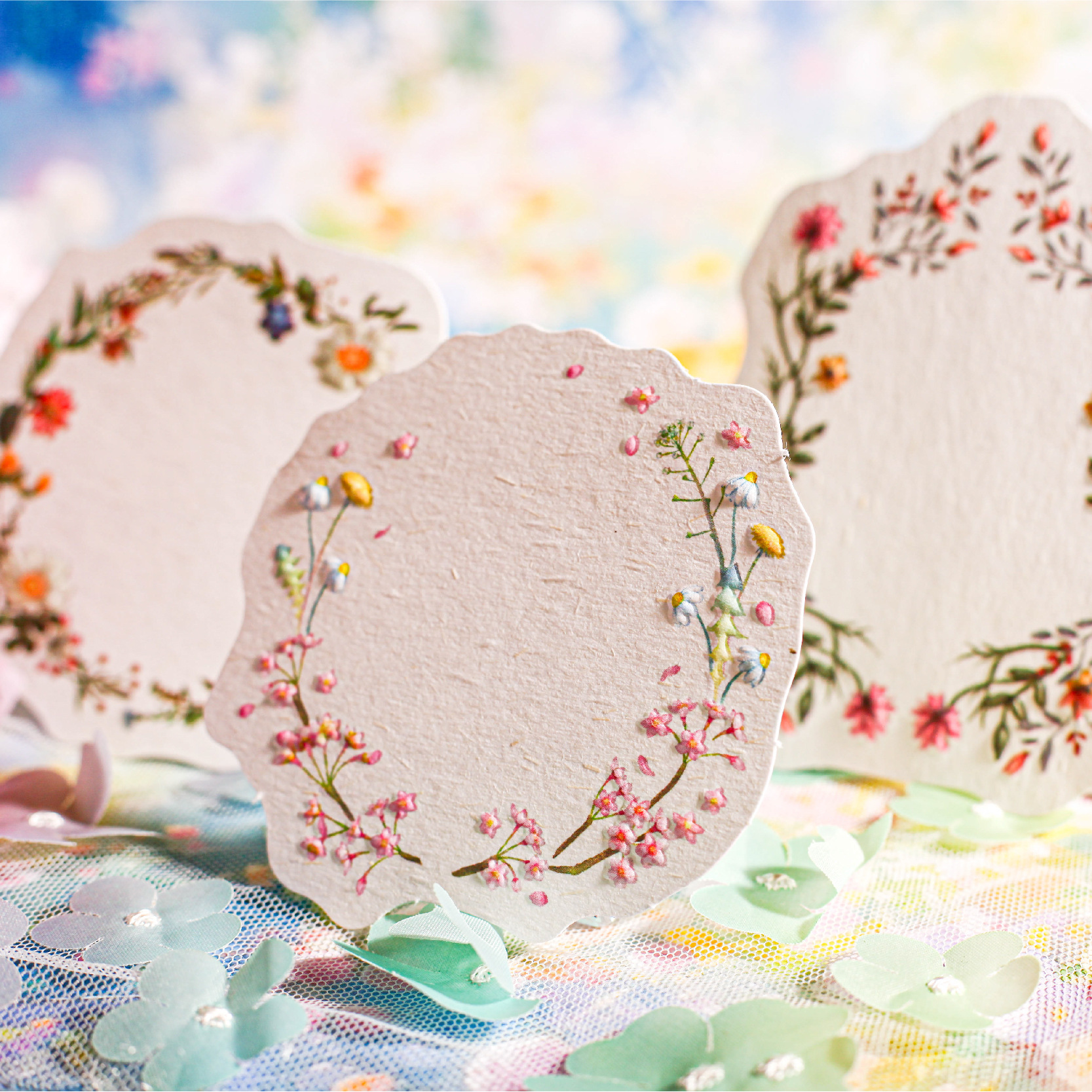 20Pcs/Pack Embossed Flowers Frame Notepad