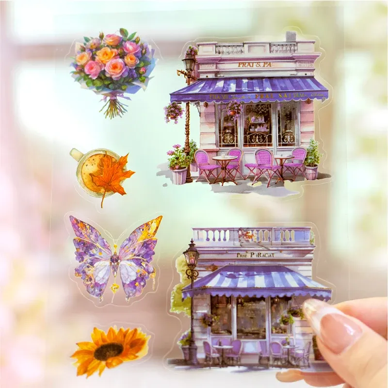 20Sheets/Pack Shop Doors and Windows Building Theme PET Sticker Book