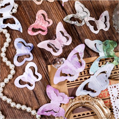 20Pcs/Pack Pre-cut 3D Butterfly Theme Kraft Paper Decorative Material Paper