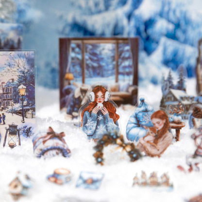 30Pcs Winter Girls Theme PET Stickers