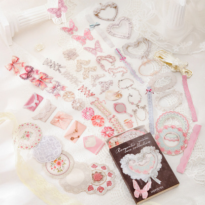 100Pcs/Pack Lace Theme PET Stickers