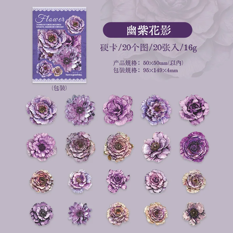 20pcs/1lo Flowers Collection Stickers