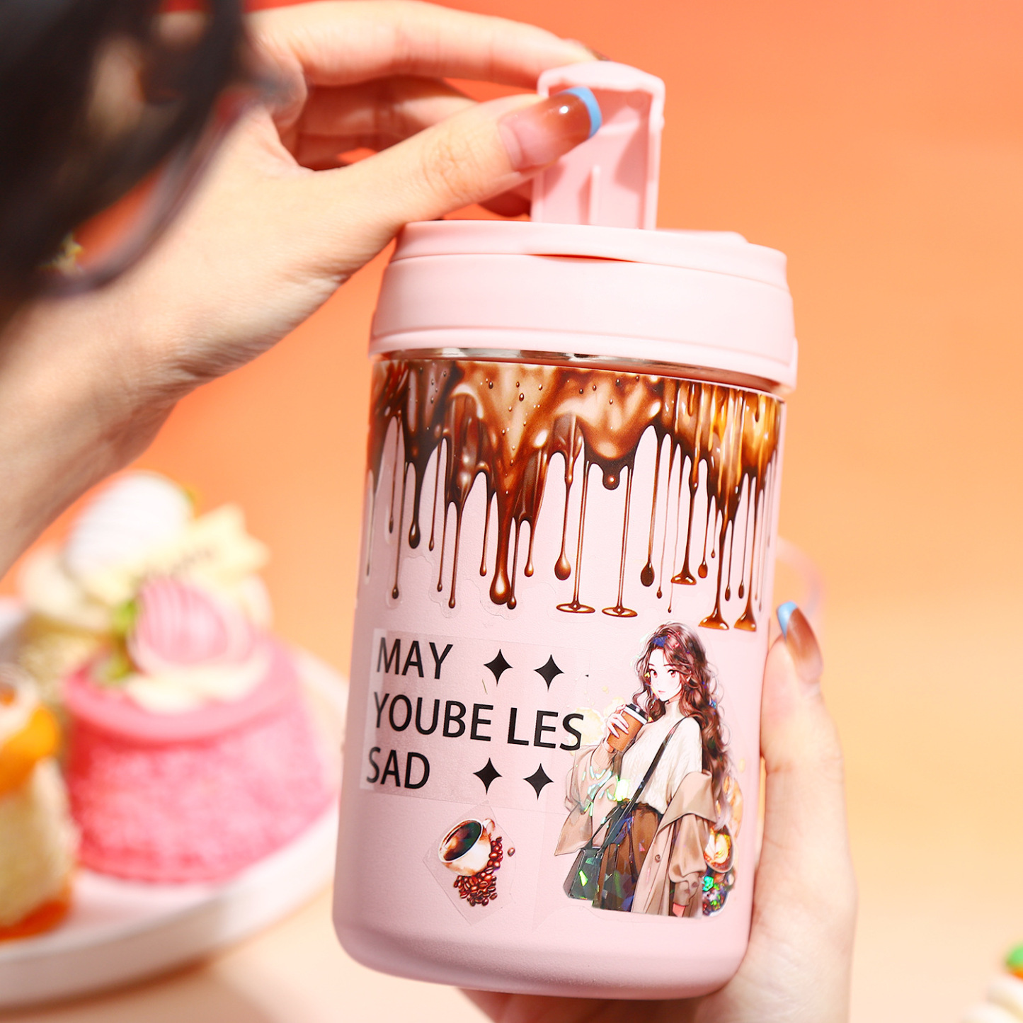 Pre-cut cake jam cream dripping theme bullet journal decoration PET tape 1.97 inch * 78.74 inch