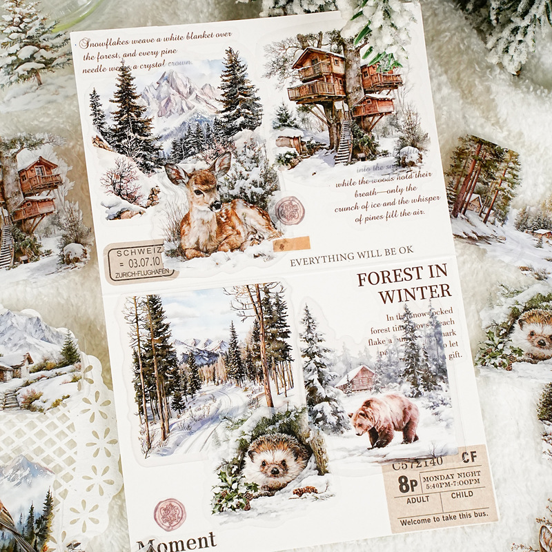 20pcs/Pack Seasonal Landscape Theme PET Stickers