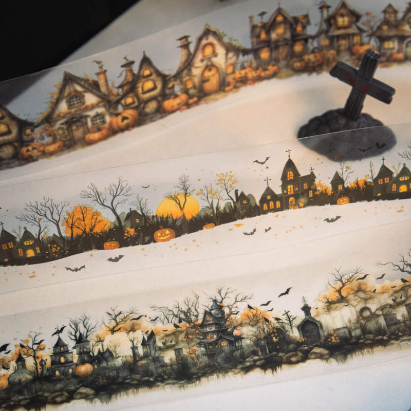 Halloween themed PET tape 3.15*78.74 inch