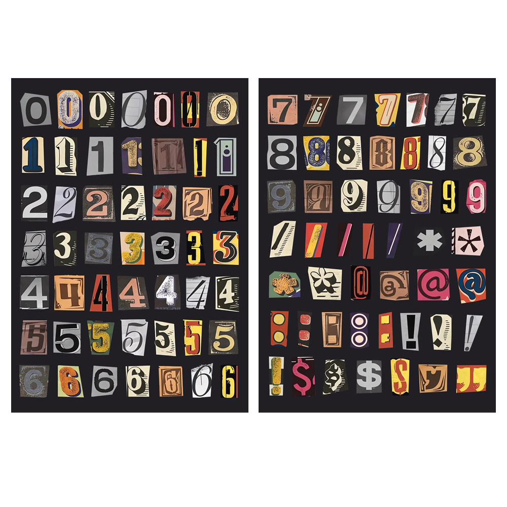 Alphanumeric symbol label stickers