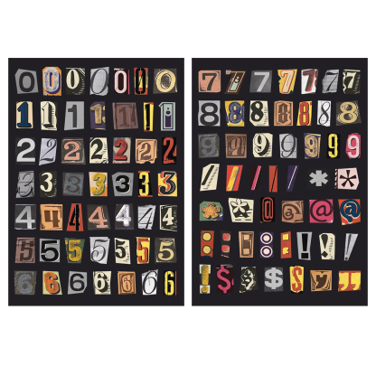 Alphanumeric symbol label stickers