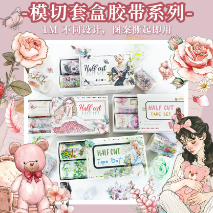 60mm * 2M Garden Town Lace Girls Room Series Tape Set Washi & PET