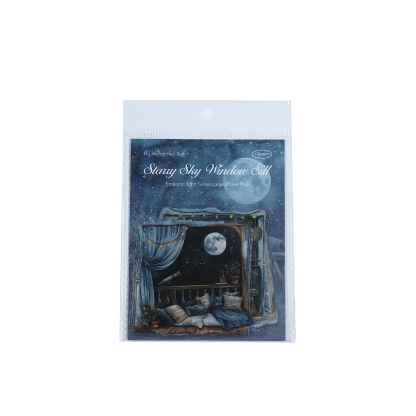10Pcs/Pack Beautiful Night Scenery Journaling Decoration PET Stickers