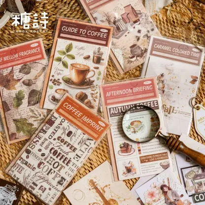 30 Sheets Coffee Theme Material Paper