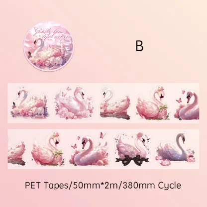 50mm*2m Fantasy Swan Theme PET Tape