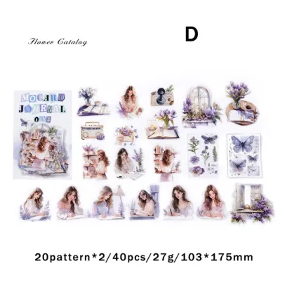 40 pcs/pack PET Materials Character Stickers