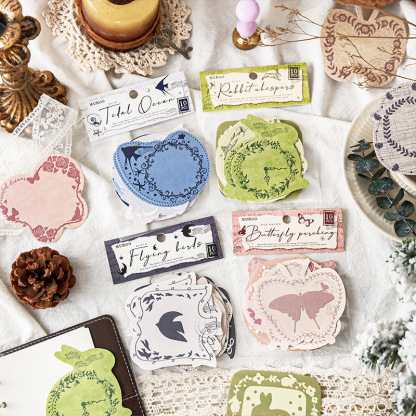 10Pcs Vintage Flower Butterfly Writable Paper