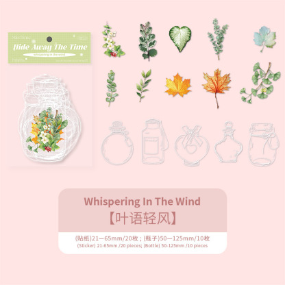 30Pcs/Pack Flower Bottle Theme PET Decorative Stickers