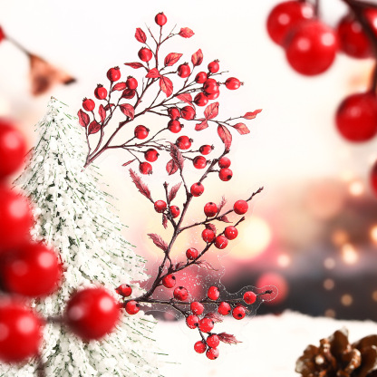 20Pcs/Pack Winter Holly Christmas Tree Flowers Branch Theme Scrapbook PET Stickers