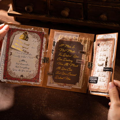 10Pcs Vintage Foil Stamping Text Background Material Paper